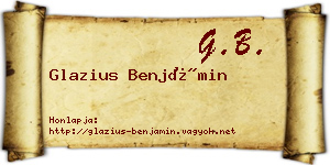 Glazius Benjámin névjegykártya